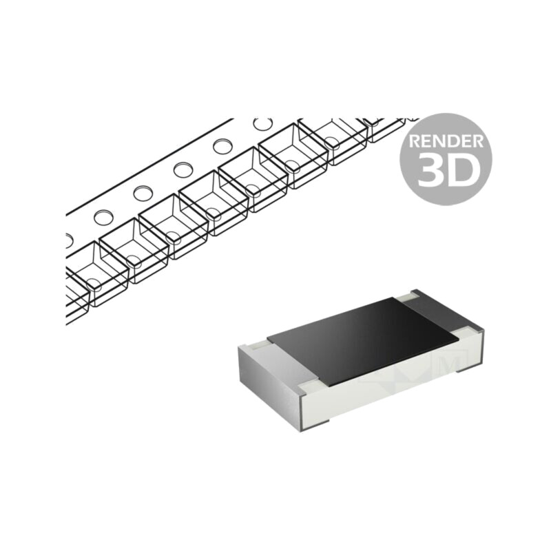 Rezistor: thick film; 1206; 1kΩ; 250mW; ±1%; -55÷155°C; 100ppm/°C Rezistor: thick film; 1206; 1kΩ; 250mW; ±1%; -55÷155°C; 100ppm/°C
