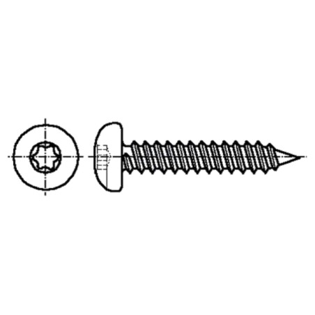 Şurub; 3,5x13; Cap: cap rotund; Torx®; TX15; oțel inoxidabil A2