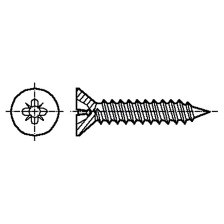 Şurub; pt.metal; 2,2x9,5; Cap: îngropat; Pozidriv; PZ1; oţel călit