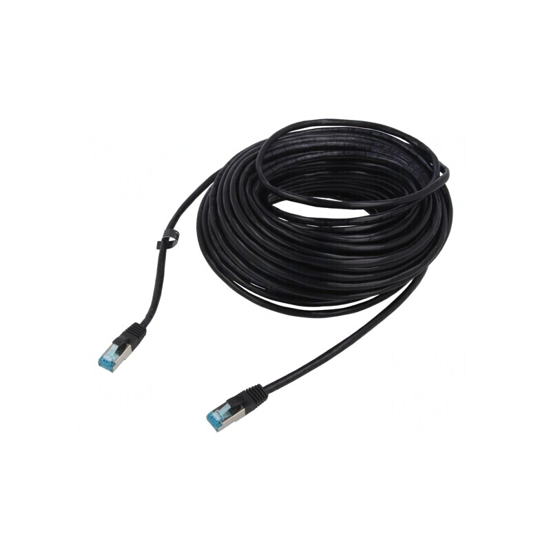 Patch cord F/UTP Cat 5e negru 30m 26AWG ecranat | Electronic-mag.ro | Componente Electronice