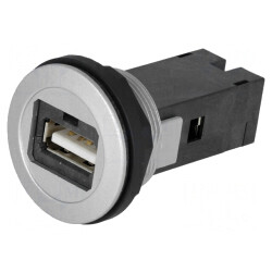 Soclu USB 22mm IP20 Argintiu | Electronic-mag.ro | Componente Electronice