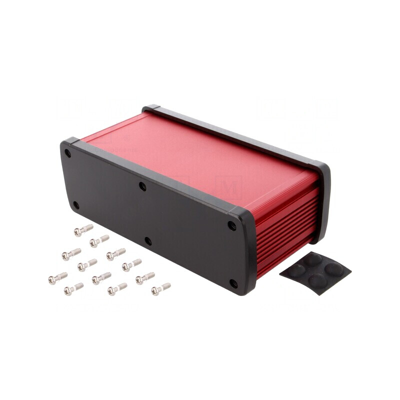 Carcasă Universală Aluminiu Roșu 177.6mm x 89mm x 61.1mm | Electronic-mag.ro | Componente Electronice