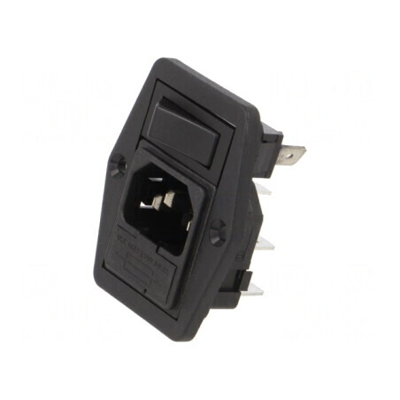 Conector Alimentare AC Soclu Tată 10A 250V IEC 60320 | Electronic-mag.ro | Componente Electronice