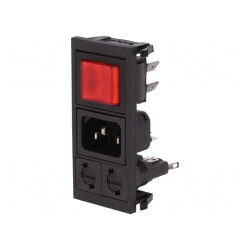 Conector alimentare AC soclu tată 10A 250V IEC 60320 | Electronic-mag.ro | Componente Electronice