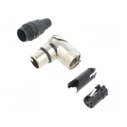 Mufă XLR Mamă 4 Pin 90° Rotativ pe Cablu | Electronic-mag.ro | Componente Electronice