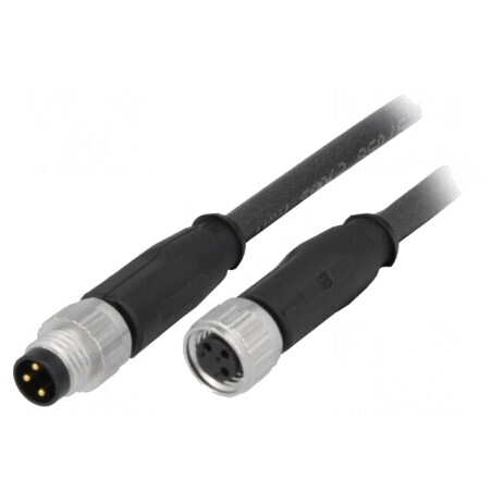 Cablu pentru senzori și automatizări M8-M8 3 pini tată-mamă | Electronic-mag.ro | Componente Electronice