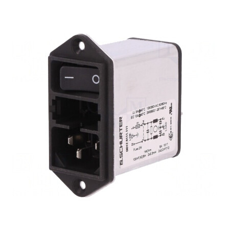 Conector Alimentare AC Soclu Tată 10A 250V IEC 60320 | Electronic-mag.ro | Componente Electronice