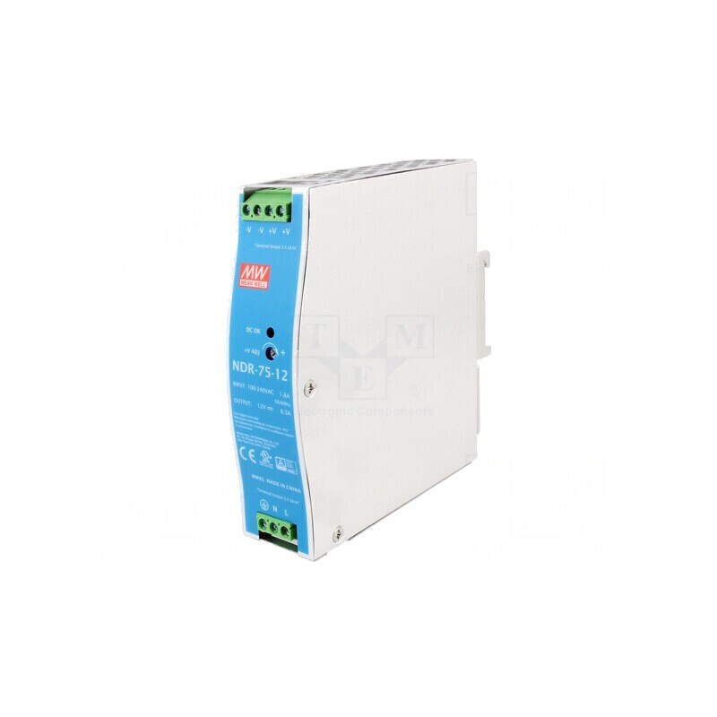 Alimentator Pulsatoriu pentru Șină DIN 75.6W 12V 6.3A | Electronic-mag.ro | Componente Electronice