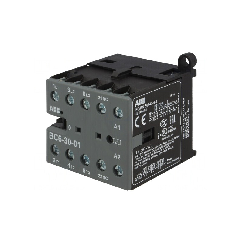 Contactor 3-polar NO x3 Contacte NC 12VDC 6A | Electronic-mag.ro | Componente Electronice