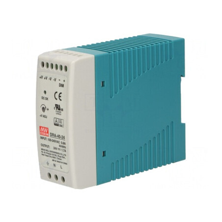 Alimentator Pulsatoriu pentru Șină DIN 40.8W 24V 1.7A DRA-40-24 | Electronic-mag.ro | Componente Electronice
