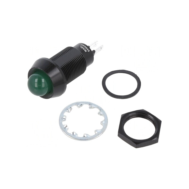 Lampă LED Verde de Control 230VAC Ø12,7mm IP67 | Electronic-mag.ro | Componente Electronice Lampă LED Verde de Control 230VAC Ø12,7mm IP67 | Electronic-mag.ro | Componente Electronice