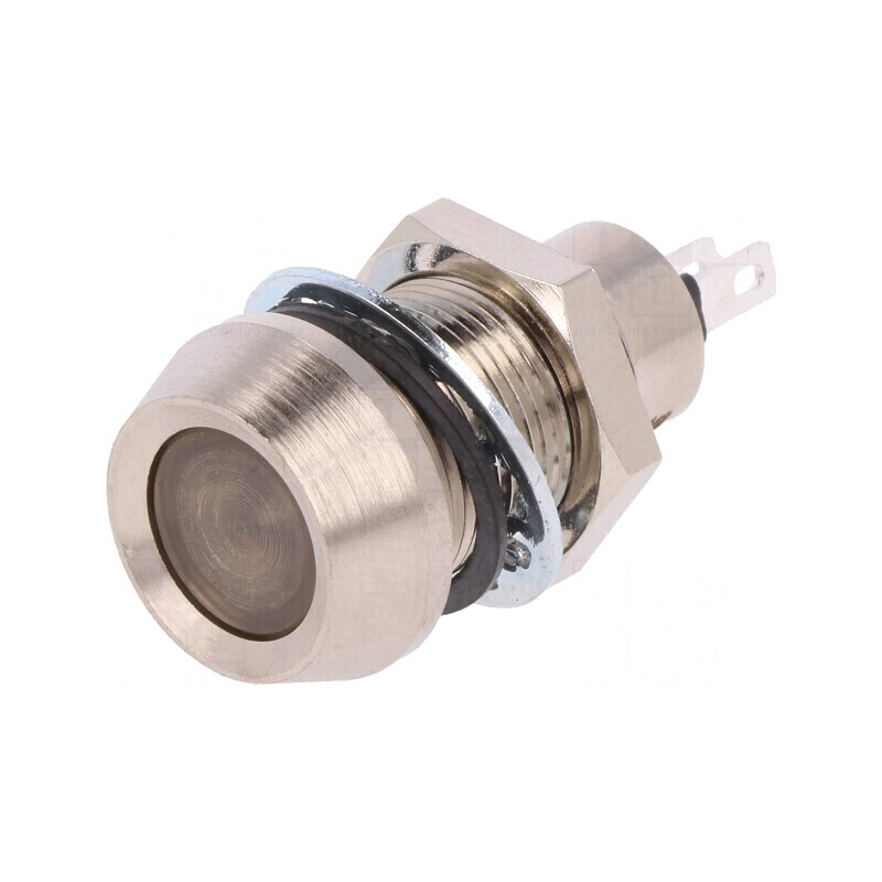 Lampă LED Galbenă 12VDC Ø12,7mm IP67 Alamă | Electronic-mag.ro | Componente Electronice Lampă LED Galbenă 12VDC Ø12,7mm IP67 Alamă | Electronic-mag.ro | Componente Electronice