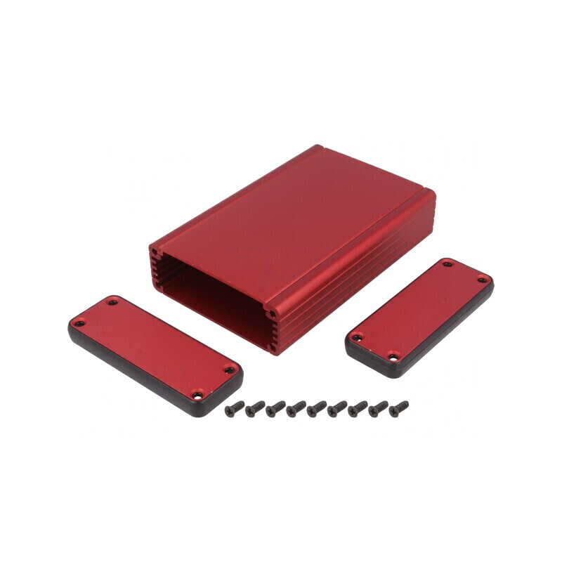 Carcasă aluminiu roșu 78x120x27mm | Electronic-mag.ro | Componente Electronice