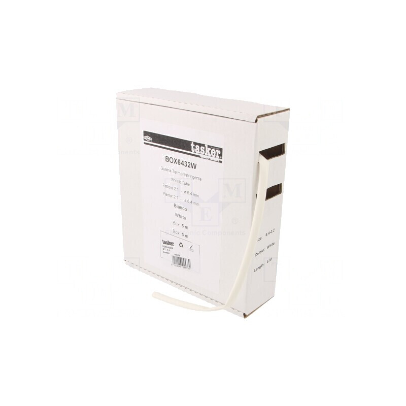 Manşon termocontractabil alb 6,4mm x 5m | Electronic-mag.ro | Componente Electronice