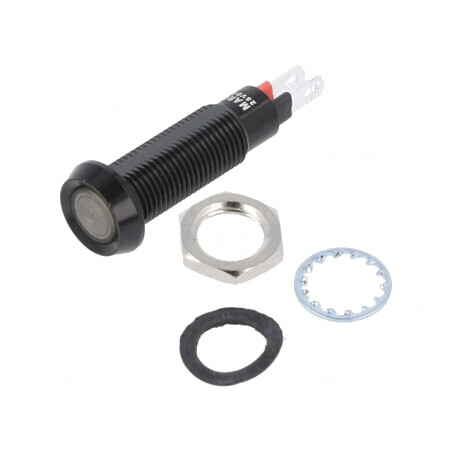 Lampă de control LED verde 24-28VDC IP67 Ø8,1mm | Electronic-mag.ro | Componente Electronice
