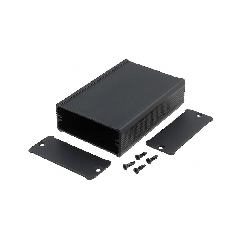 Carcasă aluminiu neagră TUF 69x100x28mm | Electronic-mag.ro | Componente Electronice