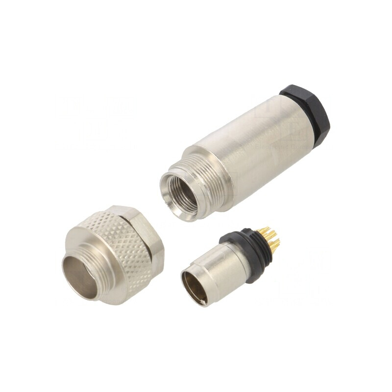 Conector M9 Mufă Tată Aurit 125V IP67 8 Pin pe Cablu | Electronic-mag.ro | Componente Electronice