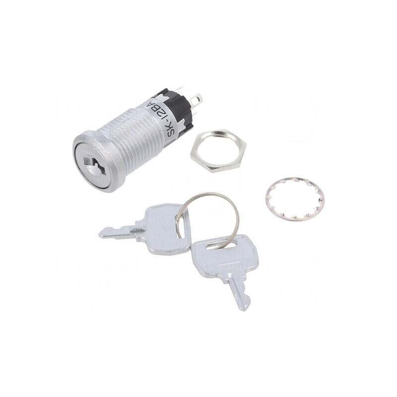 Intrerupator cu Cheie SPDT 2 Pini Panou SK12BAW01 | Electronic-mag.ro | Componente Electronice