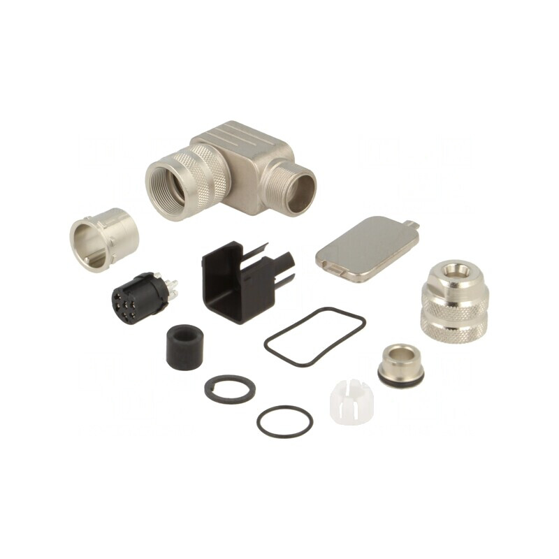 Conector M16 Mufă Mamă 6 PIN Ecranat Argintat 5A IP67 | Electronic-mag.ro | Componente Electronice