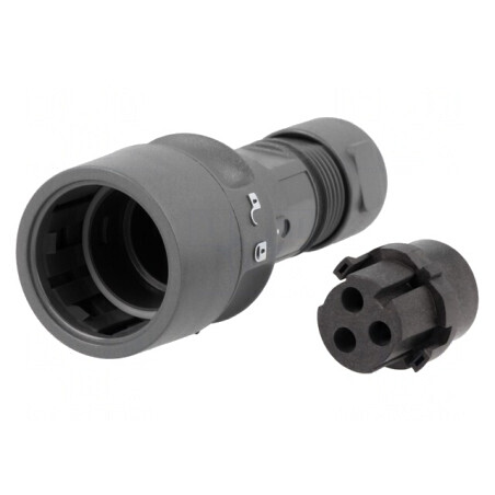 Conector circular mufă mamă 3 pini fără contacte pe cablu | Electronic-mag.ro | Componente Electronice