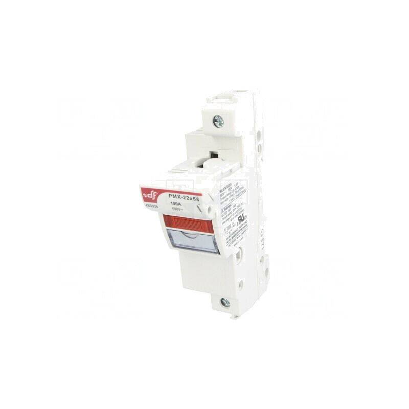 Clemă siguranțe cilindrice 22x58mm gri pentru șină DIN 100A | Electronic-mag.ro | Componente Electronice