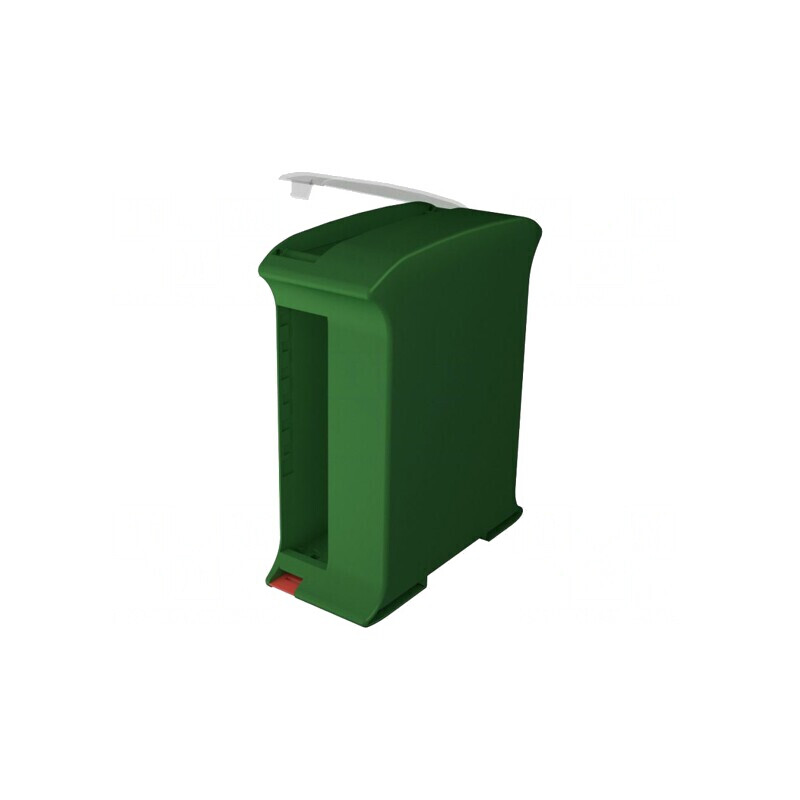 Carcasă verde pentru șină DIN 101x35x119.5mm | Electronic-mag.ro | Componente Electronice