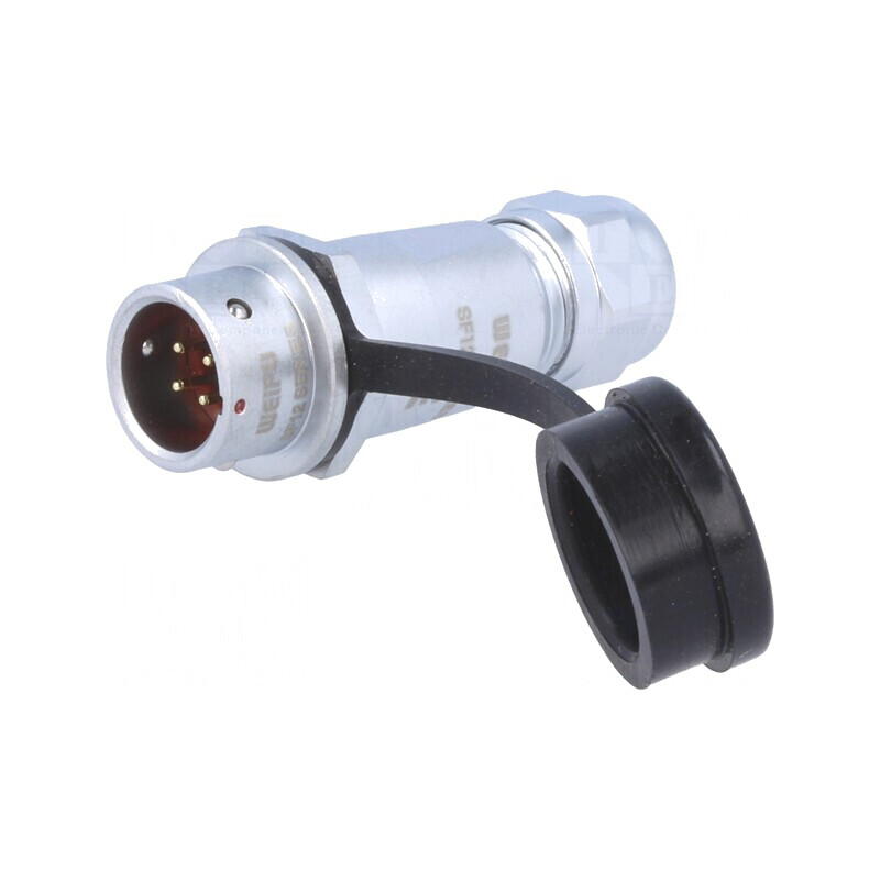 Mufă SF12 Tată 4 PIN IP67 5A 200V Lipire pe Cablu | Electronic-mag.ro | Componente Electronice
