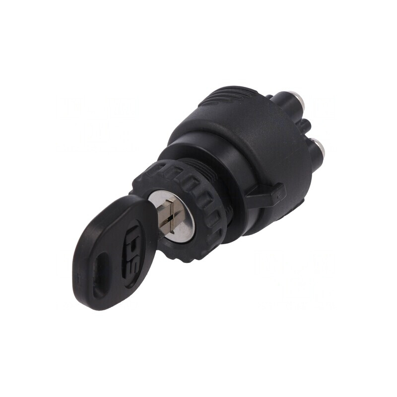 Întrerupător cu Cheie 3 Pos. Ø22mm 30° | Electronic-mag.ro | Componente Electronice