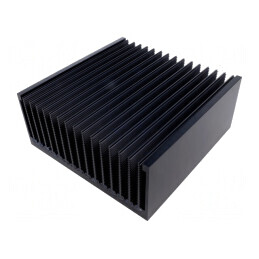 Radiator extrudat cu aripioare negru 200x200x84mm | Electronic-mag.ro | Componente Electronice