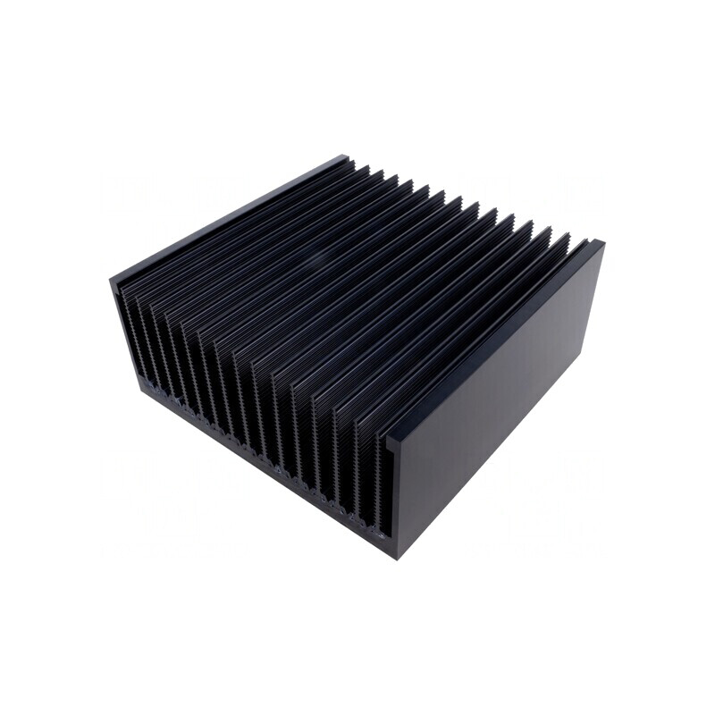 Radiator extrudat cu aripioare negru 200x200x84mm | Electronic-mag.ro | Componente Electronice