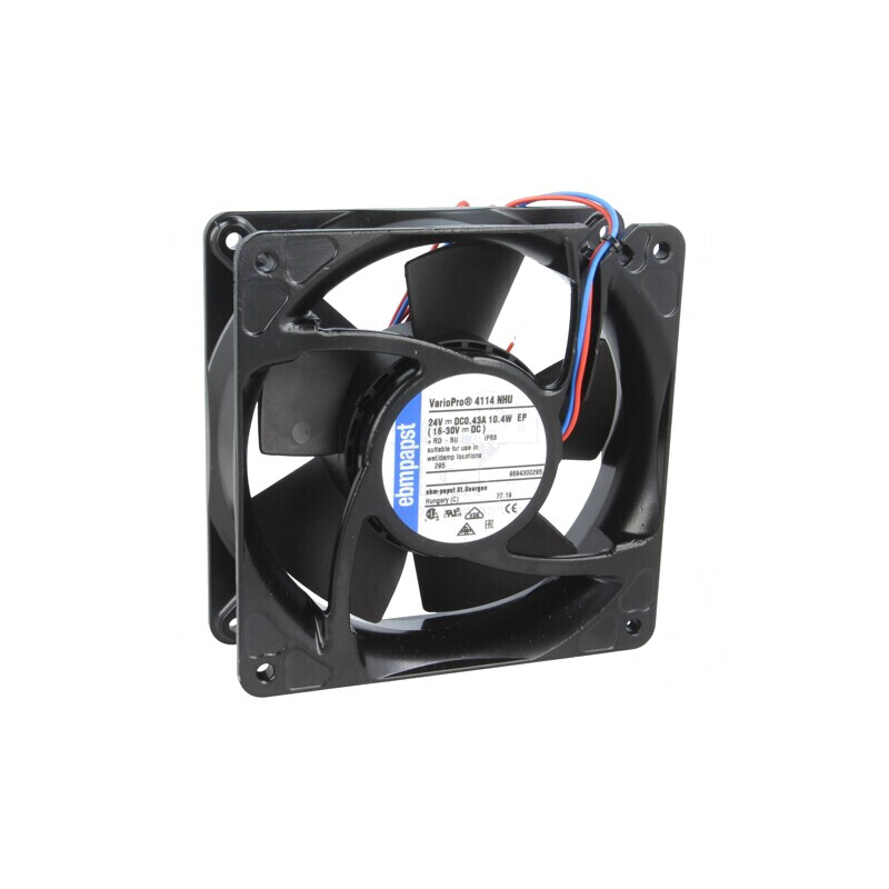 Ventilator axial DC 24V 119x119x38mm 235,2m3/h 57dBA IP68 | Electronic-mag.ro | Componente Electronice