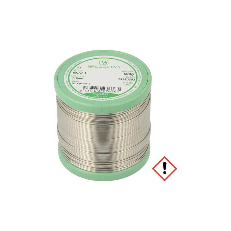 Sârmă de lipit ECO4 0,8mm fără plumb 0,5kg | Electronic-mag.ro | Componente Electronice