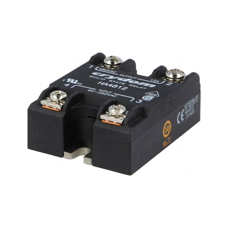 Releu semiconductor 1-fazat 12A 48-530VAC | Electronic-mag.ro | Componente Electronice