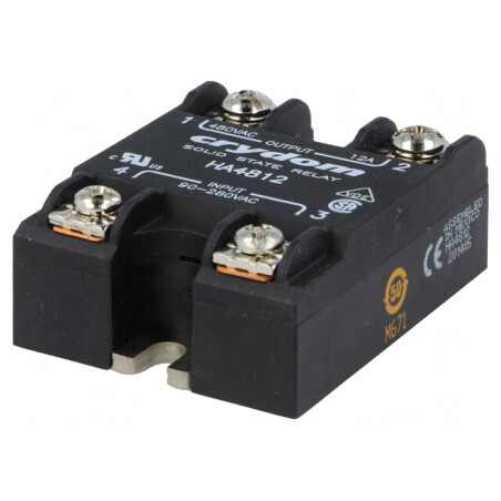Releu semiconductor 1-fazat 12A 48-530VAC | Electronic-mag.ro | Componente Electronice