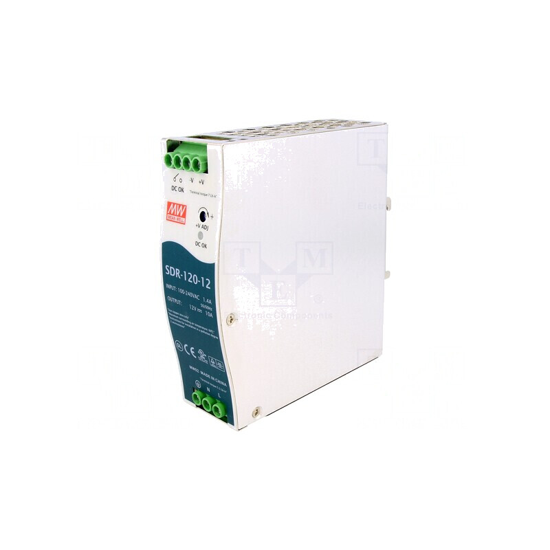 Alimentator Pulsatoriu pentru Șină DIN 120W 12VDC 10A | Electronic-mag.ro | Componente Electronice