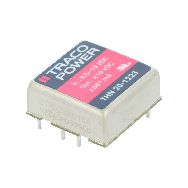 Convertor DC/DC 20W 9-18V la 15V/-15V THN 20-1223 | Electronic-mag.ro | Componente Electronice