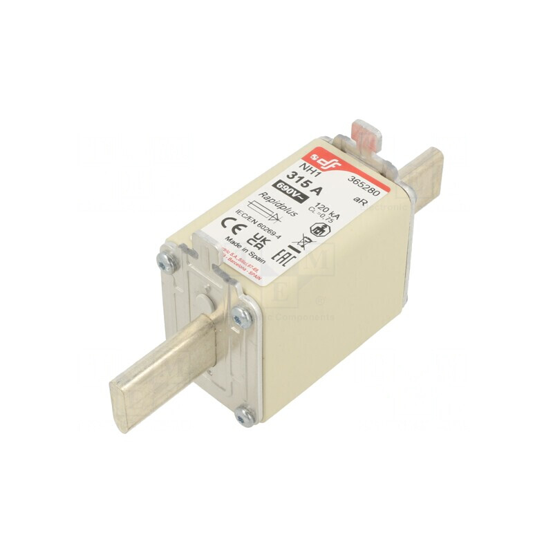 Siguranță 315A 690VAC 550VDC NH1 Argintie | Electronic-mag.ro | Componente Electronice