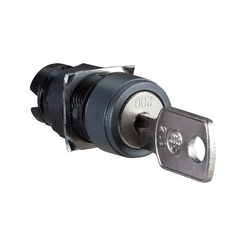 Comutator rotativ cu cheie 16mm negru | Electronic-mag.ro | Componente Electronice