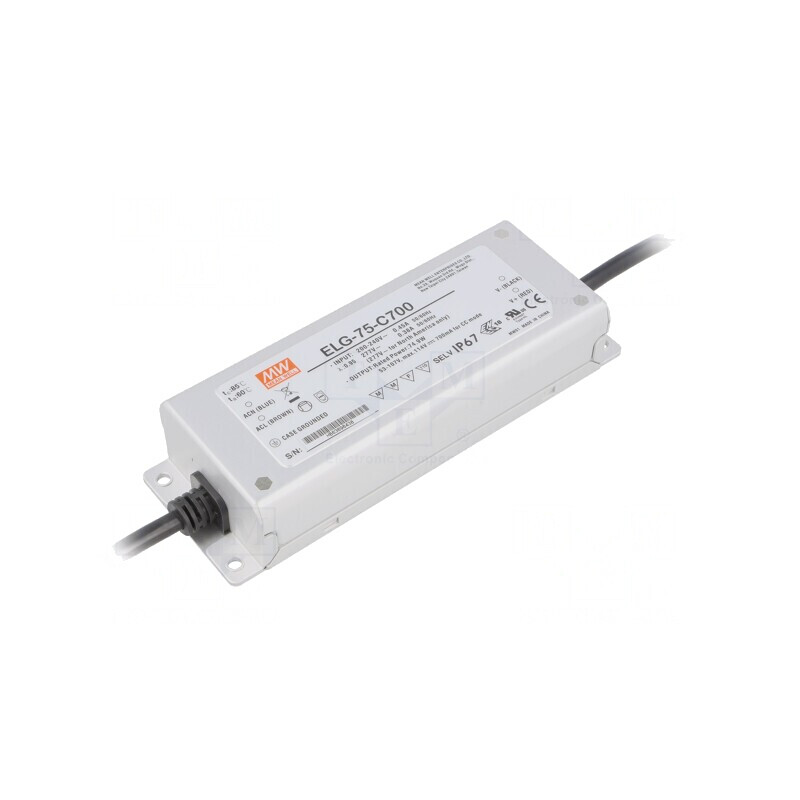 Alimentator LED 74.9W 700mA 53-107V 180-295VAC | Electronic-mag.ro | Componente Electronice