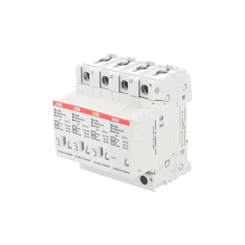 Limitator de Supratensiuni Tip 1 2 Poli 80kA OVR T1-T2 3N 12.5-275S P QS | Electronic-mag.ro | Componente Electronice