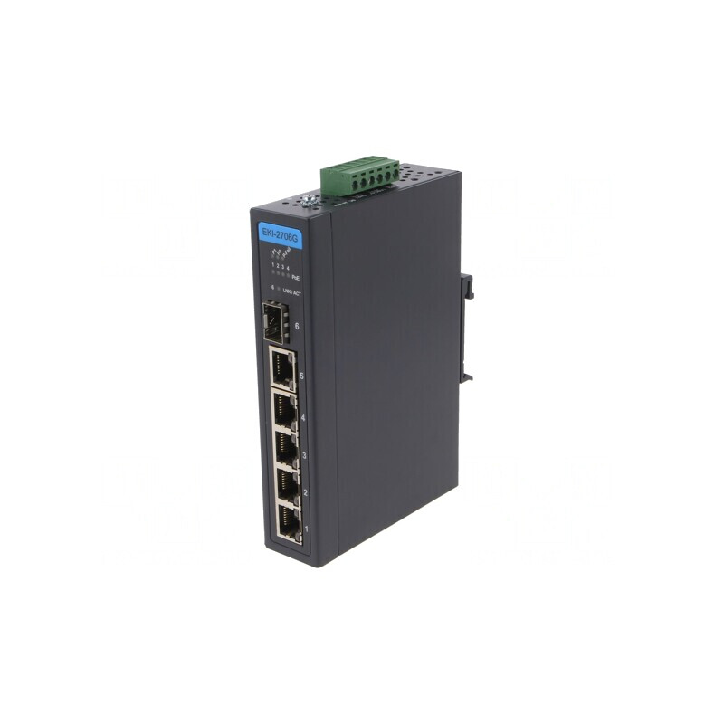Switch Ethernet neadministrabil 6 porturi 48VDC IP30 | Electronic-mag.ro | Componente Electronice