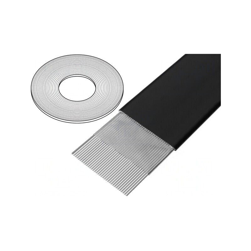 Cablu bandă 1,27mm 14x28AWG PVC negru 30,5m | Electronic-mag.ro | Componente Electronice