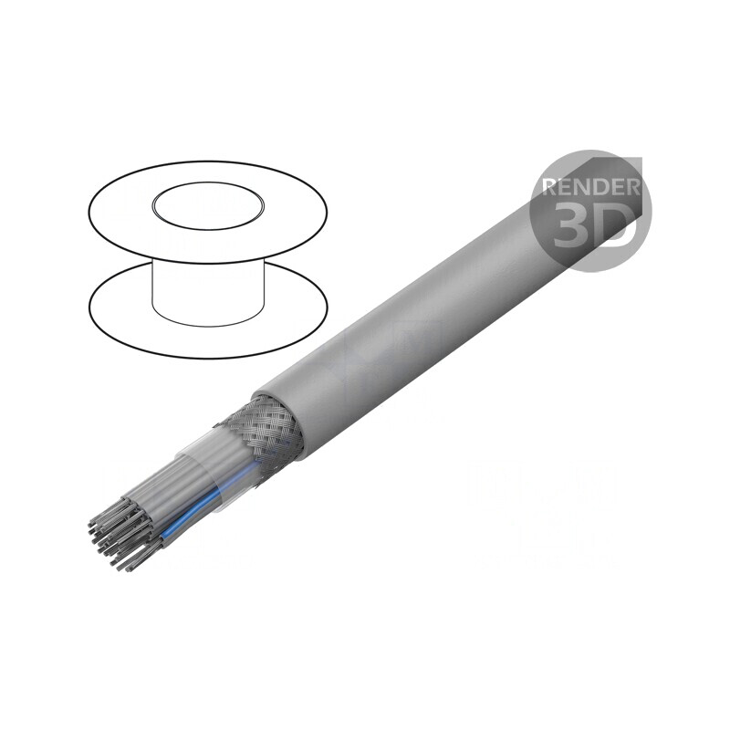 Cablu Bandă Rotund 1,27mm 26x28AWG PVC Gri | Electronic-mag.ro | Componente Electronice