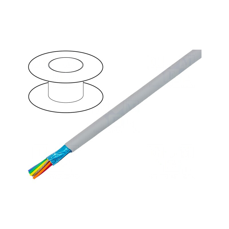 Cablu EcoCable Mini 10x26AWG Gri Întunecat Folie Al-PET MPPE | Electronic-mag.ro | Componente Electronice