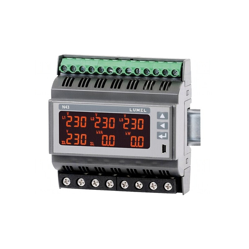 Aparat de Măsură Parametri Rețea LCD DIN N43 | Electronic-mag.ro | Componente Electronice