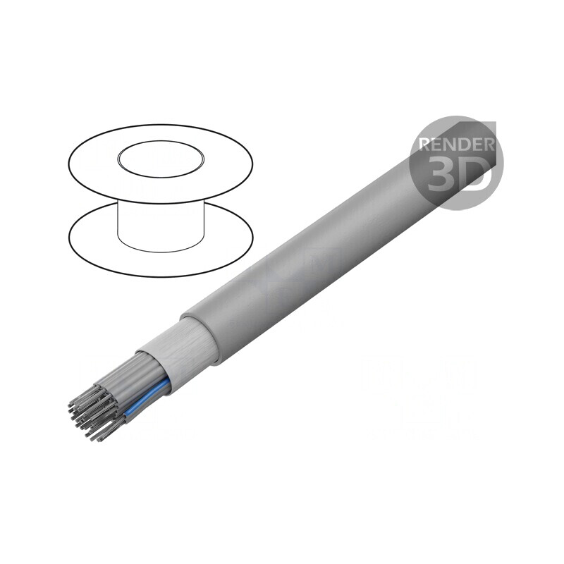 Cablu Bandă Rotund 1,27mm Cu 26x28AWG PVC Gri | Electronic-mag.ro | Componente Electronice