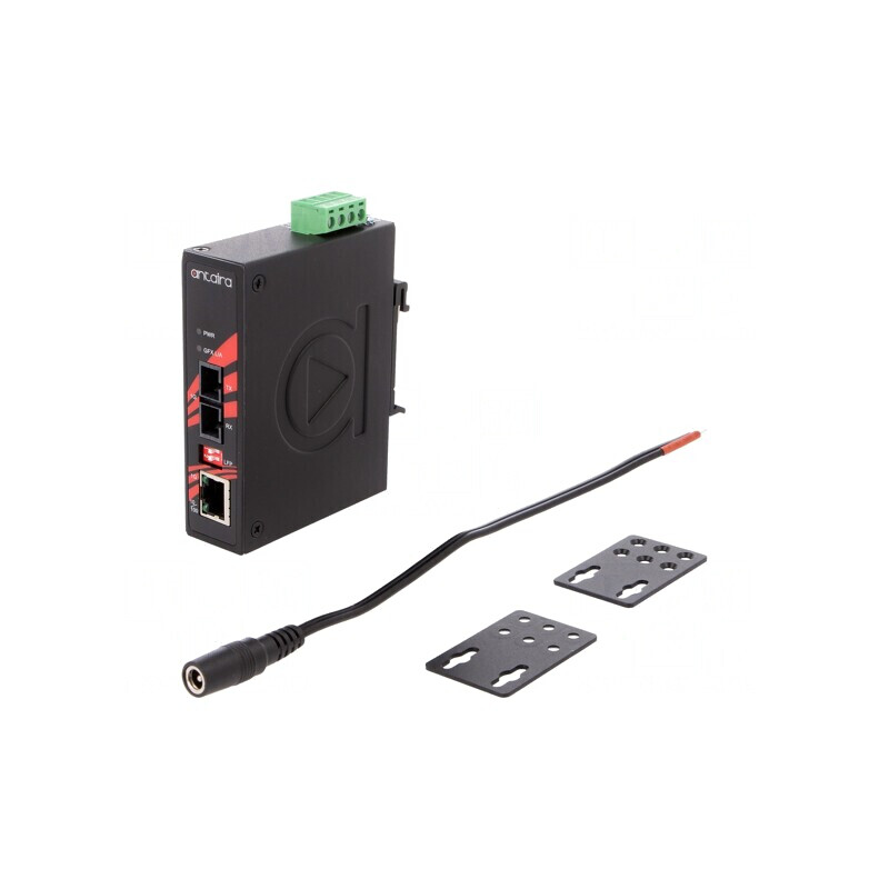 Media Convertor Ethernet/Fibră Optică Multimod 12-48VDC | Electronic-mag.ro | Componente Electronice