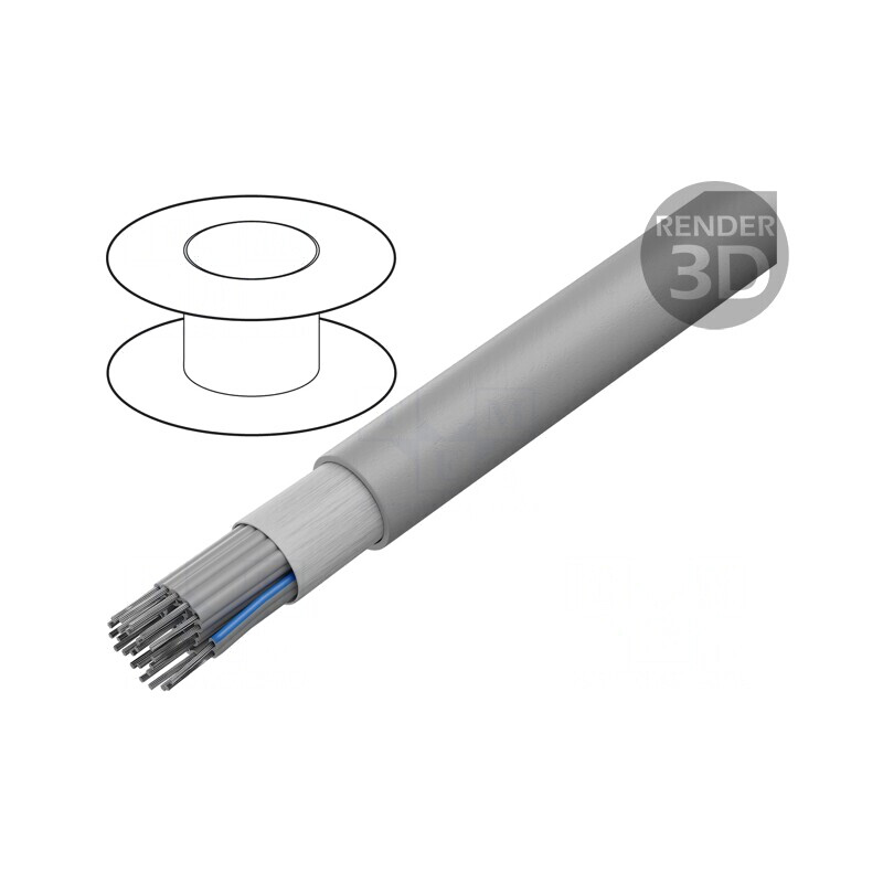 Cablu Bandă Rotund 1,27mm 25x28AWG PVC Gri | Electronic-mag.ro | Componente Electronice