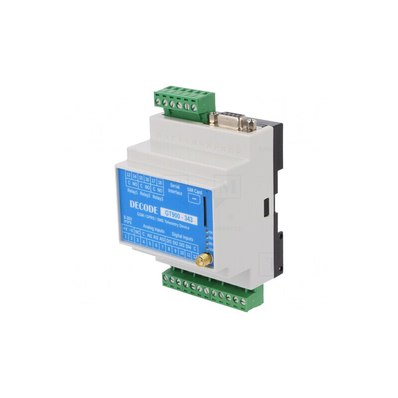 Telemetric GSM/GPRS pentru șină DIN cu antenă 8-30VDC | Electronic-mag.ro | Componente Electronice