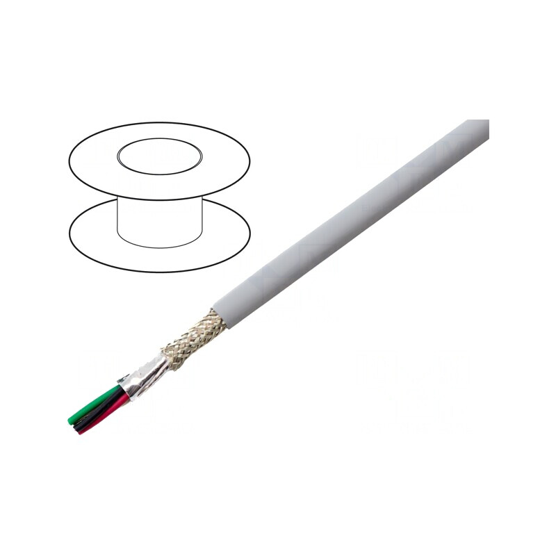 Cablu EcoCable Mini 4x28AWG MPPE gri închis 300V 30,5m | Electronic-mag.ro | Componente Electronice